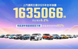 上汽通用五菱2025年累計(jì)銷(xiāo)量超163.5萬(wàn)輛 新能源年銷(xiāo)首超百萬(wàn)